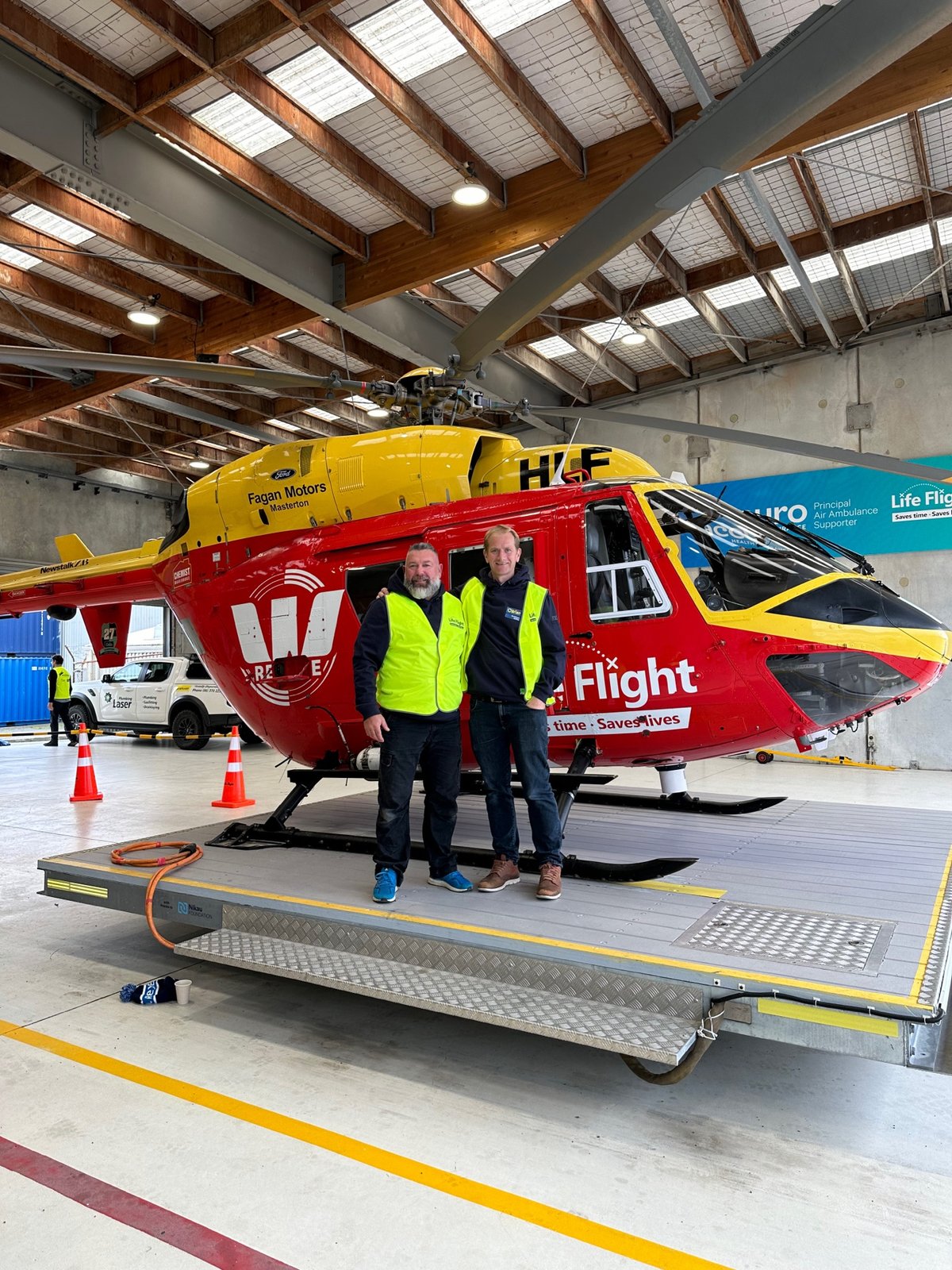 Brad Pesavento at the Life Flight helicopter base during O'Brien Taskforce 2024 in Wellington NZ